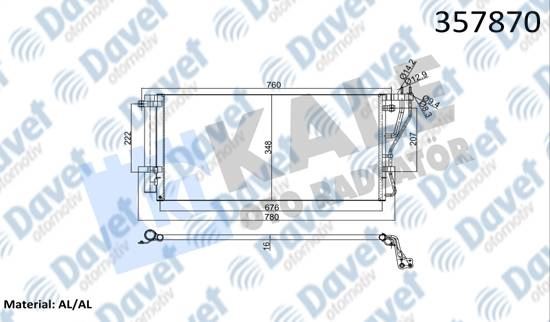 KALE 357870 Kondenser Kia Carens Iii 1.6 Cvvt 09-  ####